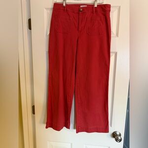 LOFT Dark Pink Wide-Leg Pants